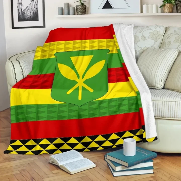 Kanaka Maoli Flag Premium Blanket