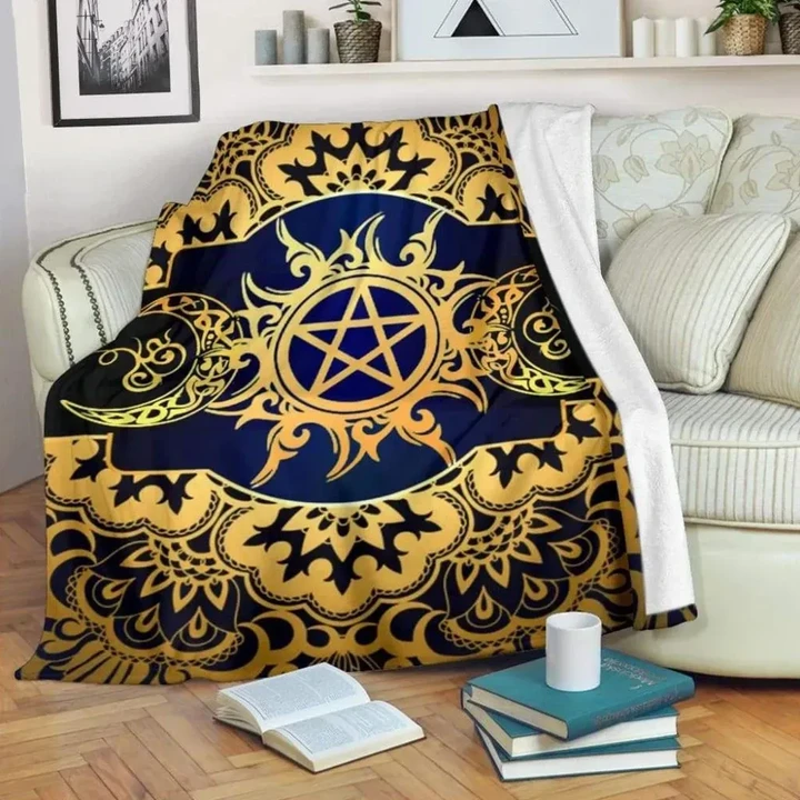 Celtic Triple Moon Wicca Premium Blanket