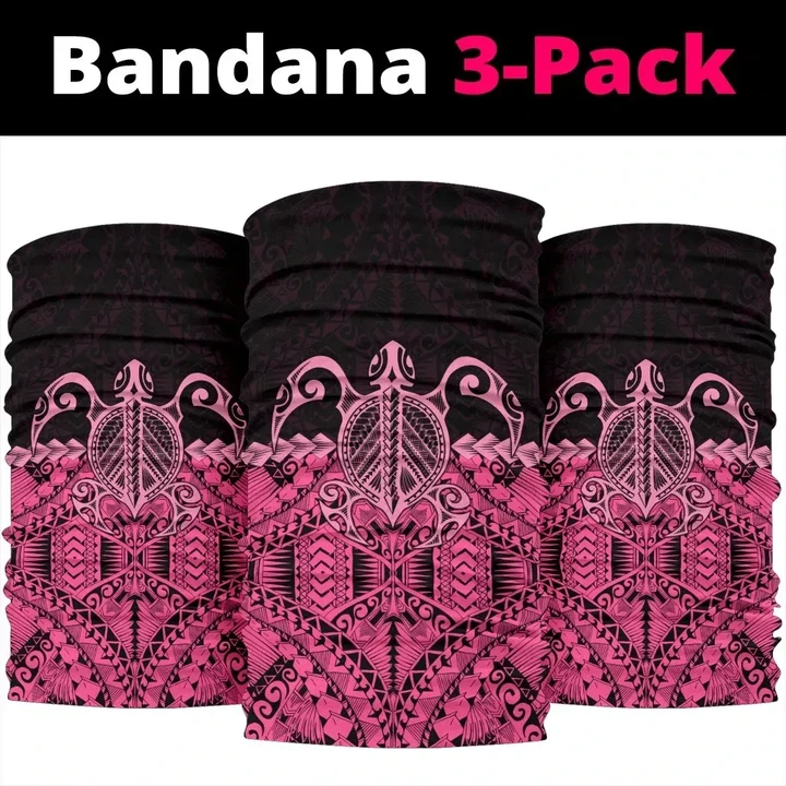Polynesian Bandana 3-Pack Turtle Pink