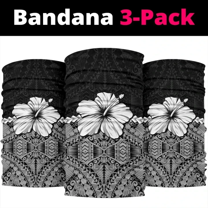Polynesian Bandana 3-Pack Hibiscus Gray