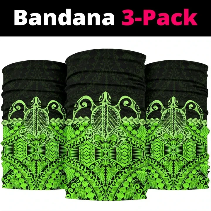 Polynesian Bandana 3-Pack Turtle Green