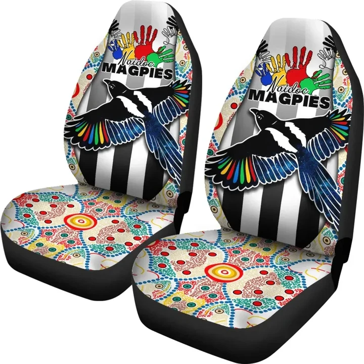 Magpies Naidoc Week Car Seat Covers Collingwood Modern Style
