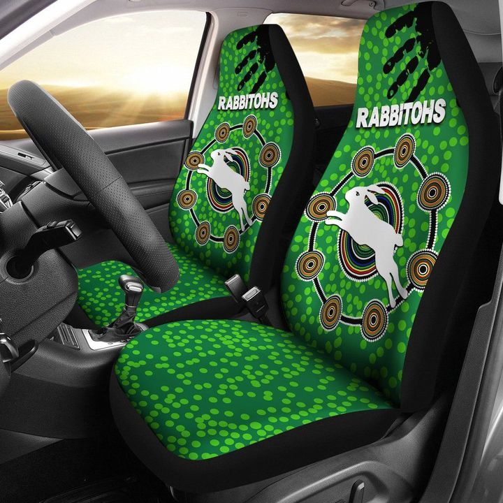 Naidoc Rabbitohs Car Seat Covers Aboriginal Vibes No.1