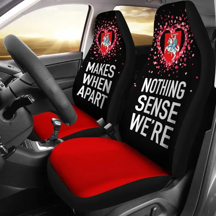 Lithuania Car Seat Covers Couple Valentine Nothing Make Sense (Set of Two)