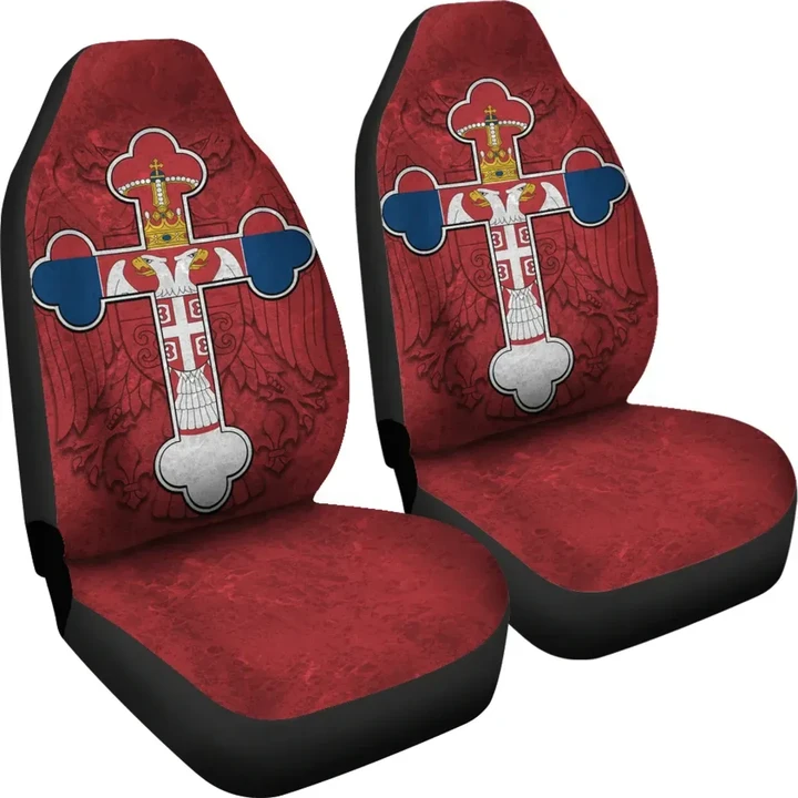 Serbian Cross Car Seat Covers Eagle
