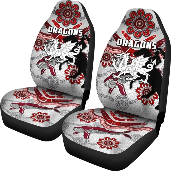 Dragons Car Seat Covers St. George Indigenous White