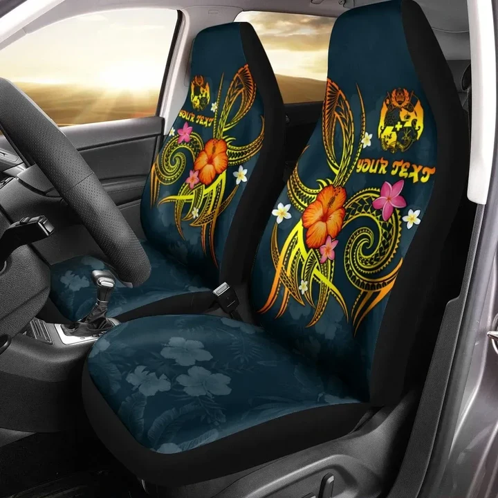 Tonga Polynesian Personalised Car Seat Covers - Legend of Tonga (Blue)
