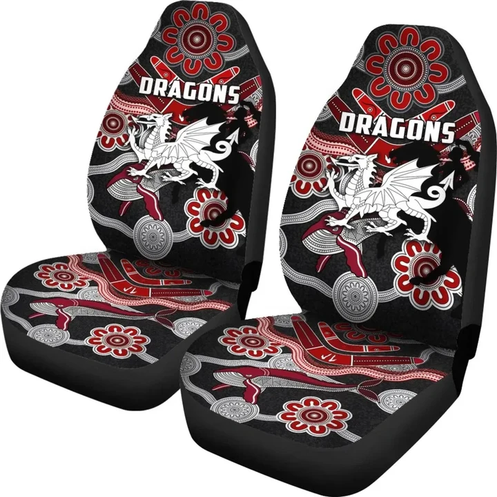 Dragons Car Seat Covers St. George Indigenous Black