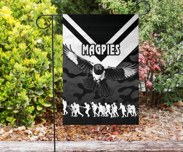 Western Suburbs Magpies Flag Anzac Vibes - Black