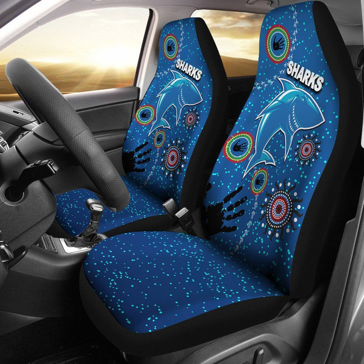 Naidoc Sharks Car Seat Covers Cronulla Aboriginal Style