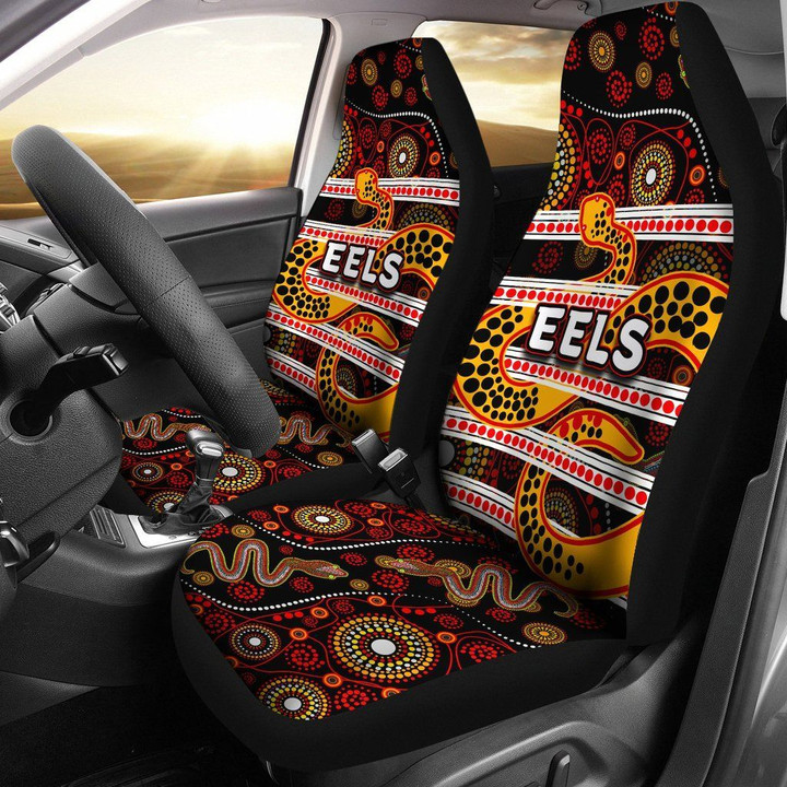 Parramatta Eels Car Seat Covers Tribal Style Black