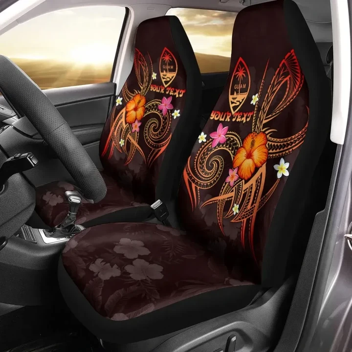 Guam Polynesian Personalised Car Seat Covers - Legend of Guam (Red)