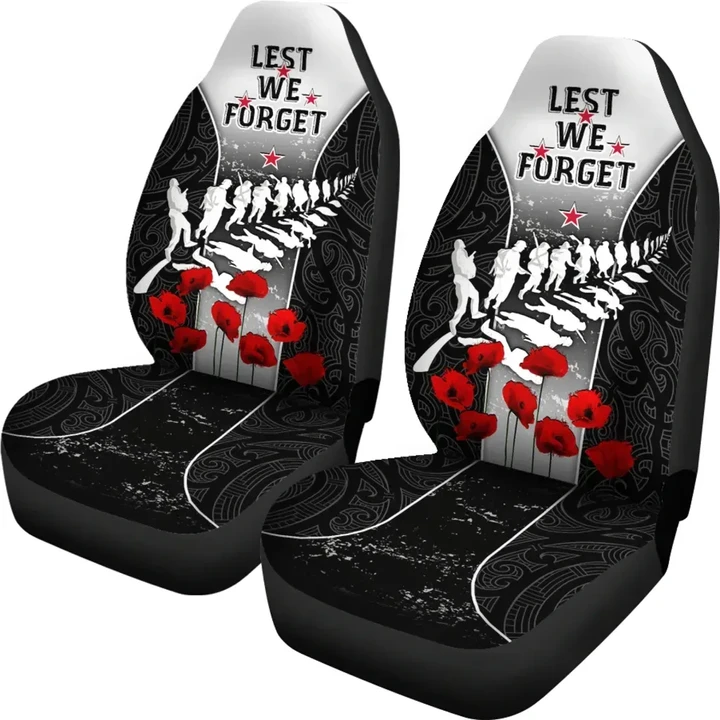 New Zealand Anzac Car Seat Covers - Lest We Forget Poppy
