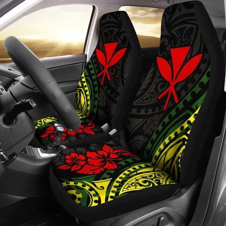 Hawaii Hibiscus Kanaka Maoli Tribal Tattoo Car Seat Covers BN15