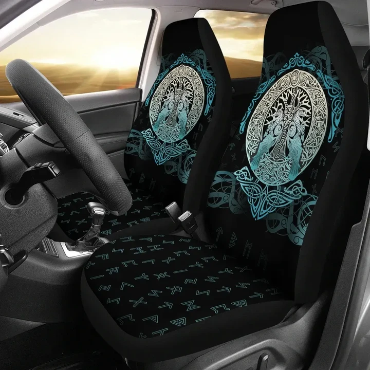 Viking Car Seat Covers Yggdrasil and Ravens