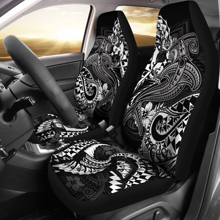Tonga Car Seat Covers - White Shark Polynesian Tattoo
