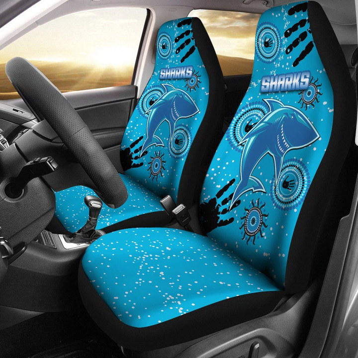 Cronulla Sharks Car Seat Covers Indigenous Country Style