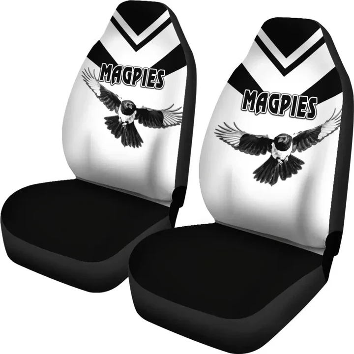 Western Suburbs Magpies Car Seat Covers Original Style - White