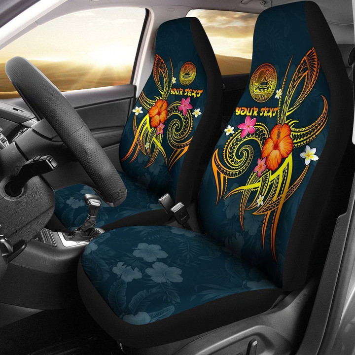 American Samoa Polynesian Personalised Car Seat Covers - Legend of American Samoa (Blue)
