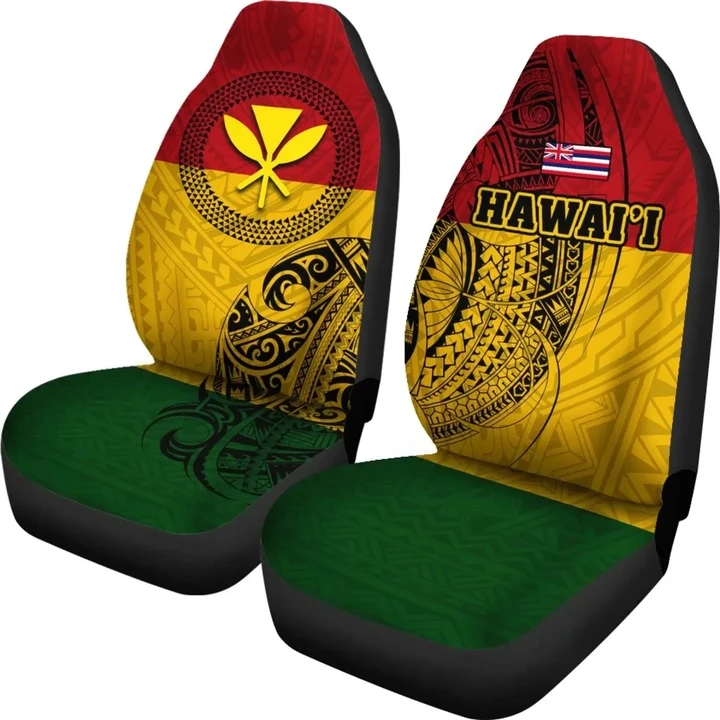 Hawaii Kanaka Flag Polynesian Car Seat Covers