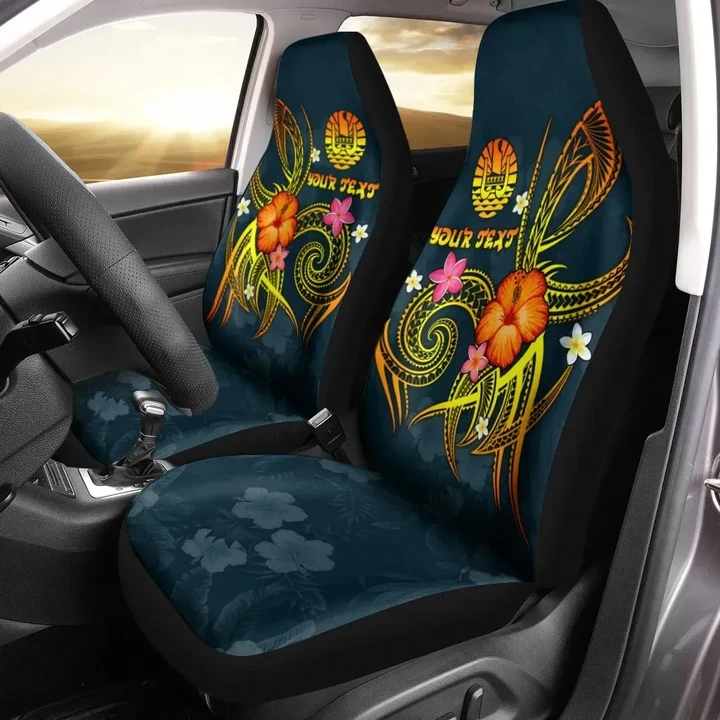 Polynesian Tahiti Personalised Car Seat Covers - Legend of Tahiti (Blue)