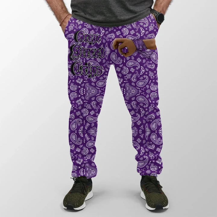 Grape Street Crips Jogger , Purple Bandana