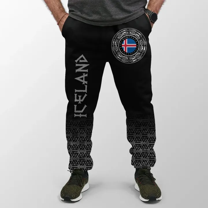 Viking Style Jogger (Women's/Men's) , Iceland Coat Of Arms