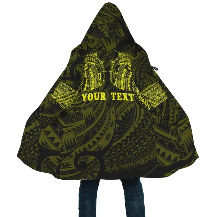 Polynesian Tattoo Hooded Coats , Custom Version Yellow