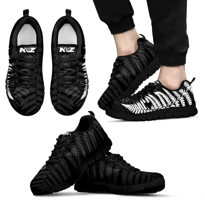 Black Silver Fern New Zealand Sneakers
