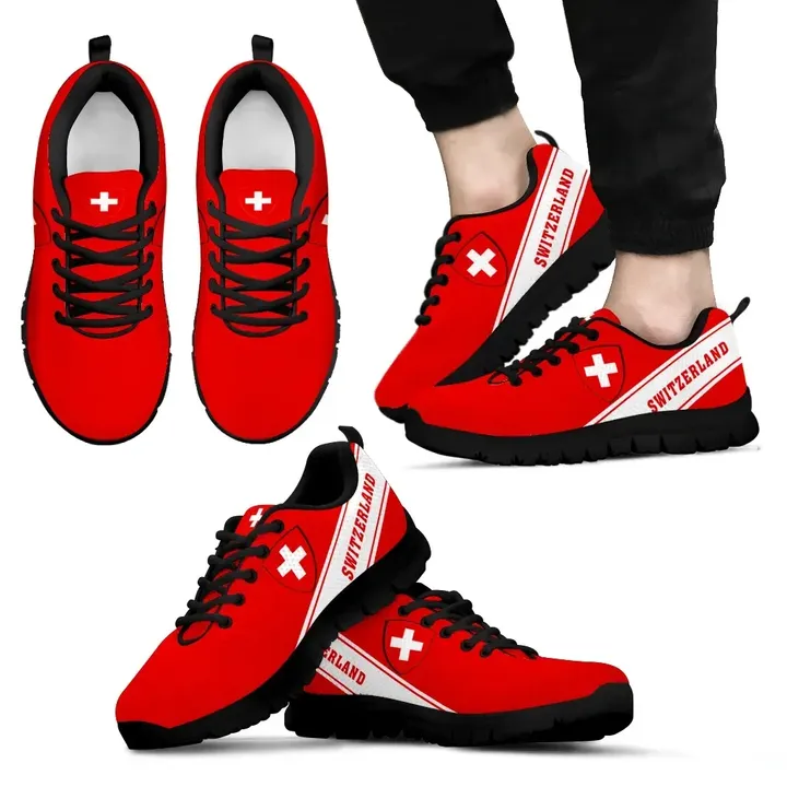 Switzerland Flag Sneakers , Line Style