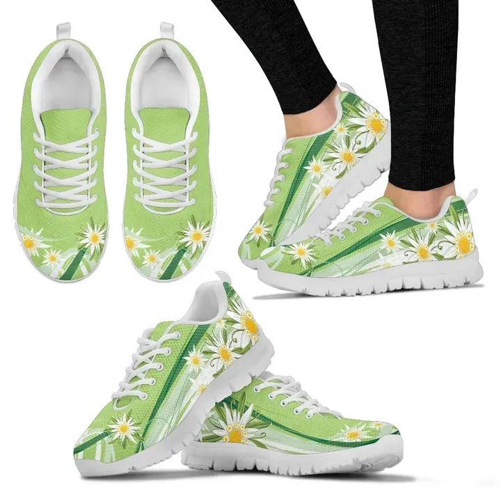 Switzerland shoes , Edelweiss flower green