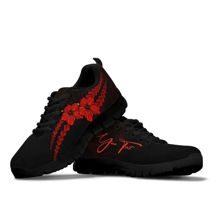 (Custom) Polynesian Sneakers Hibiscus Personal Signature Red