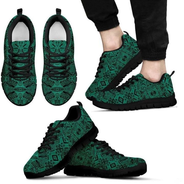 Green Aztec Pattern Shoes