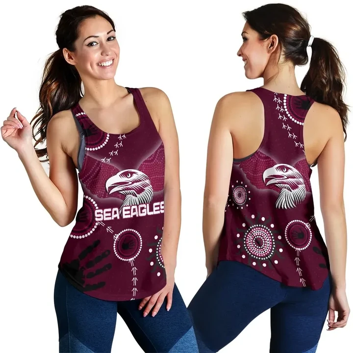 Sea Eagles Women Racerback Tank Indigenous Country Style