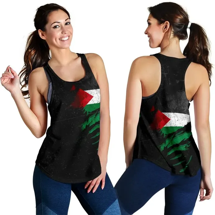 Palestine In Me Women's Racerback Tank , Special Grunge Style