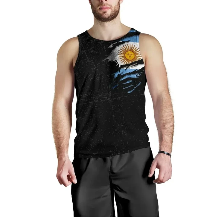 Argentina In Me Men's Tank Top , Special Grunge Style