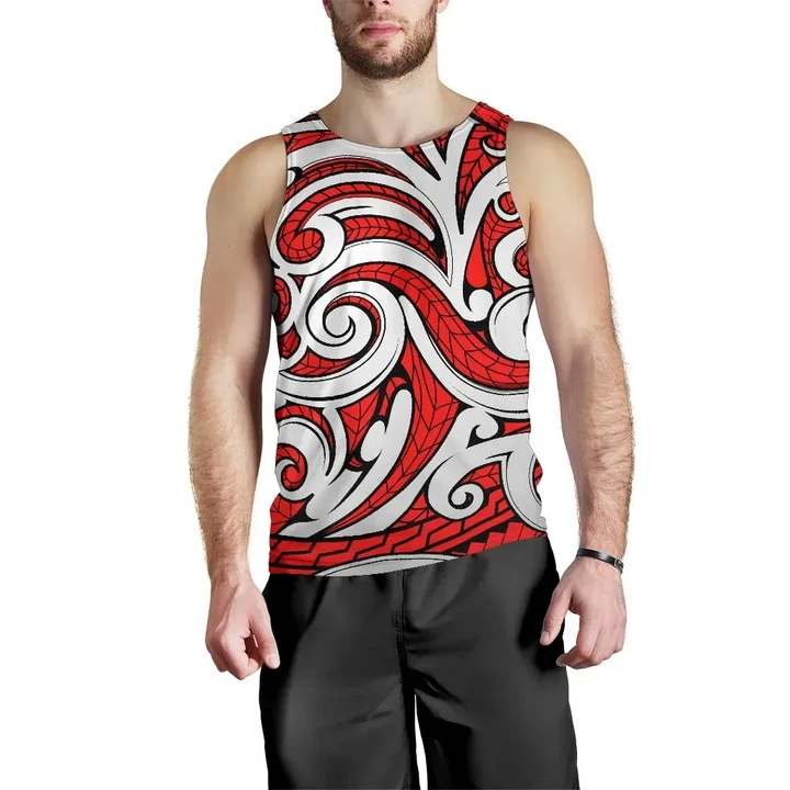 Polynesian Maori Ethnic Ornament Red Men's Tank Top