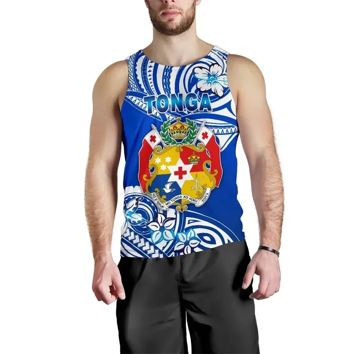 Mate Ma'a Tonga Rugby Men's Tank Top Polynesian Unique Vibes Blue