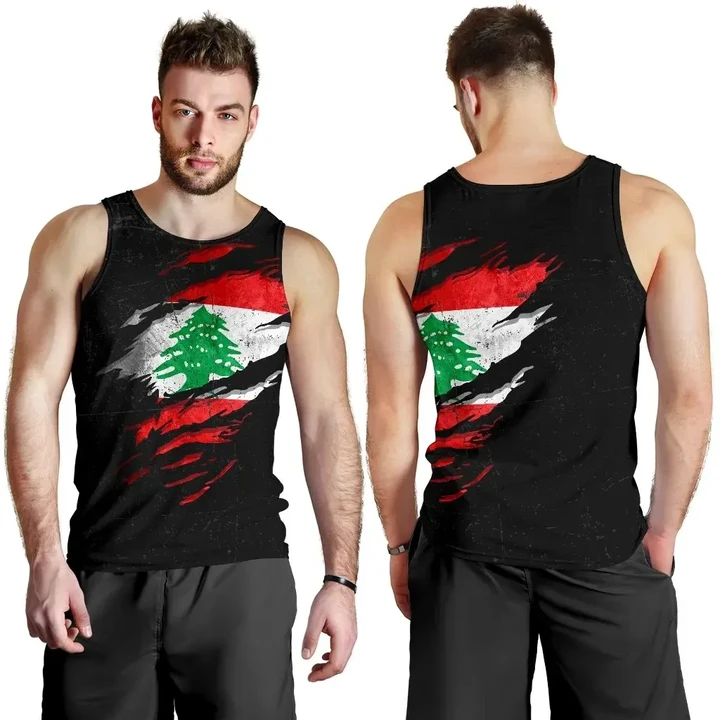Lebanon In Me Men's Tank Top , Special Grunge Style