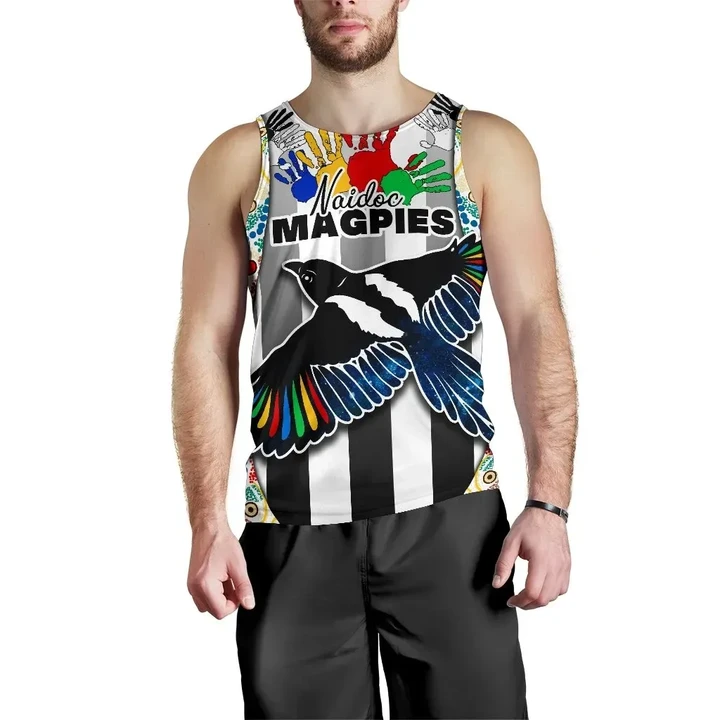 (Custom Personalised) Magpies Naidoc Week Men's Tank Top Collingwood Modern Style