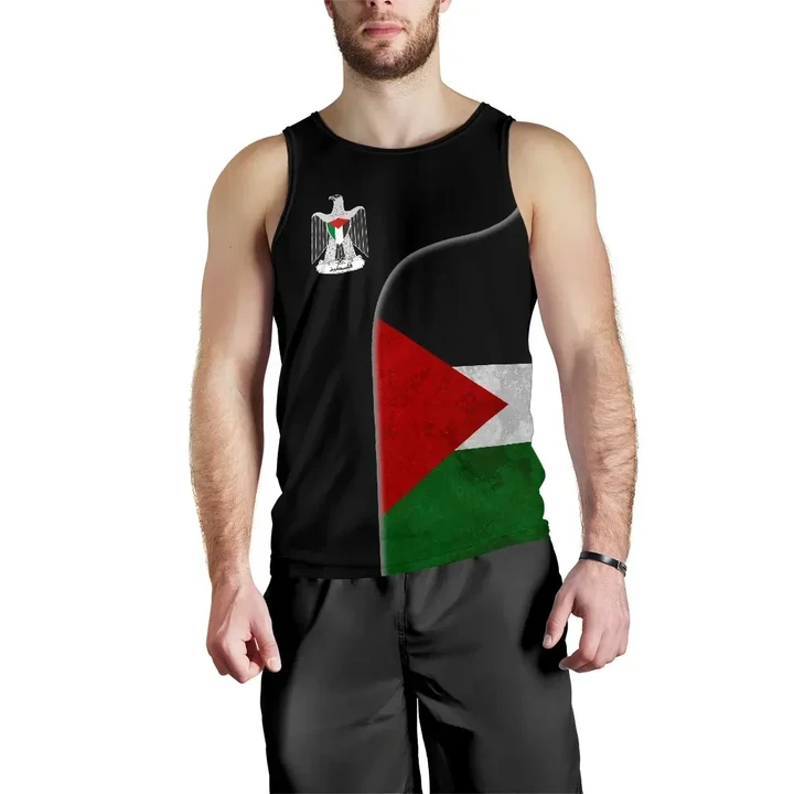 Palestine Flag Men's Tank Top , Coat Of Arms