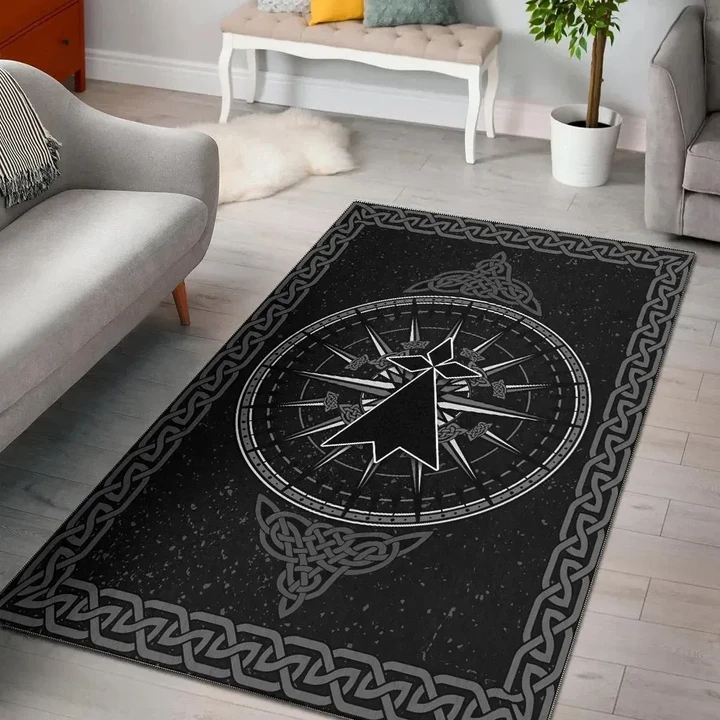 Brittany Celtic Area Rug - Celtic Compass With Brittany Stoat Ermine