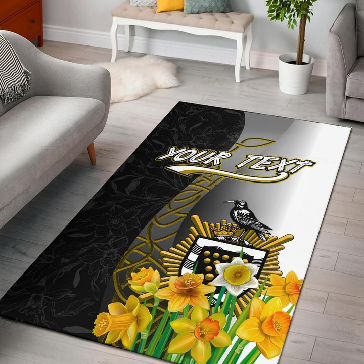 Cornwall Celtic Custom Personalised Area Rug - Daffodil With Seal