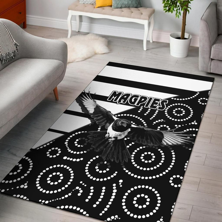 Western Suburbs Magpies Area Rug Simple Indigenous A