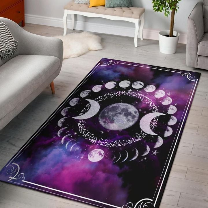 Celtic Wicca Area Rug - Triple Moon Phases Wicca Area Rug