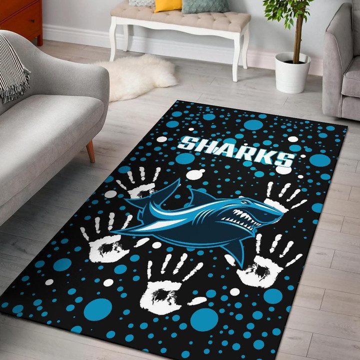 Sharks Rugby Indigenous Area Rug Minimalism Version A