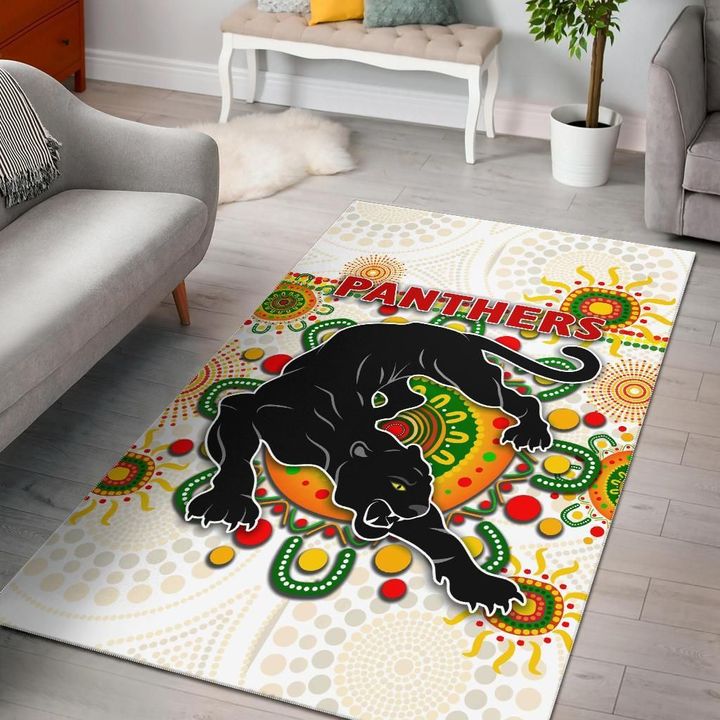 Penrith Area Rug Indigenous Panthers - White A