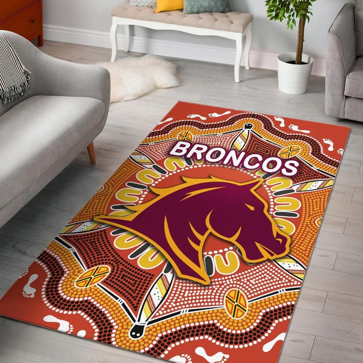Brisbane Area Rug Broncos Indigenous Warm Vibes A