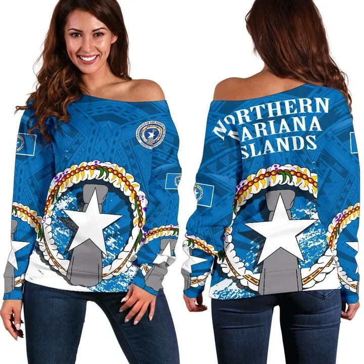 Northern Mariana Islands Special Off Shoulder Sweater