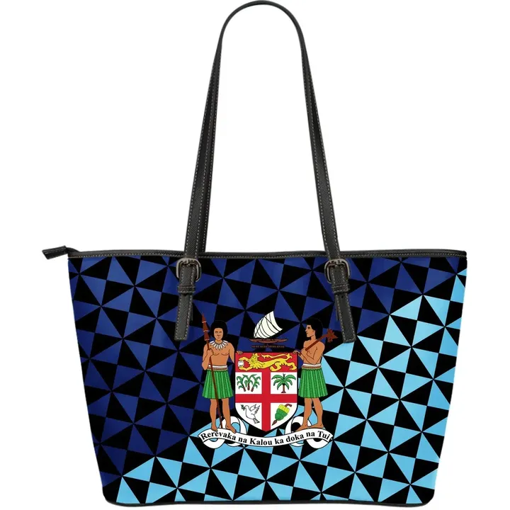 Fiji Polynesian Leather Tote Coat Of Arms T
